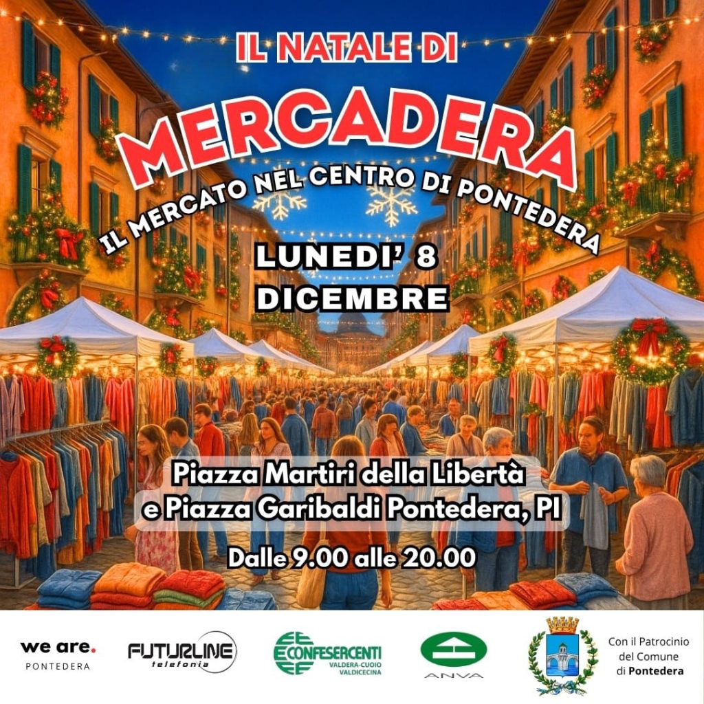 Il mercato di Natale che animerà P.zza Martiri della Libertà e P.zza Garibaldi con colori, profumi e tante idee regalo!🎁✨